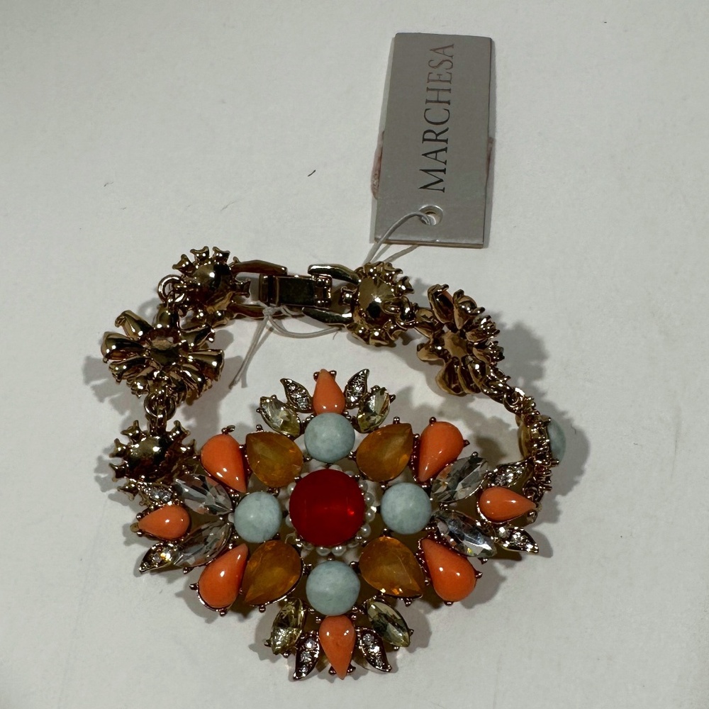 NWT $235 Marchesa Embellished Floral Bracelet